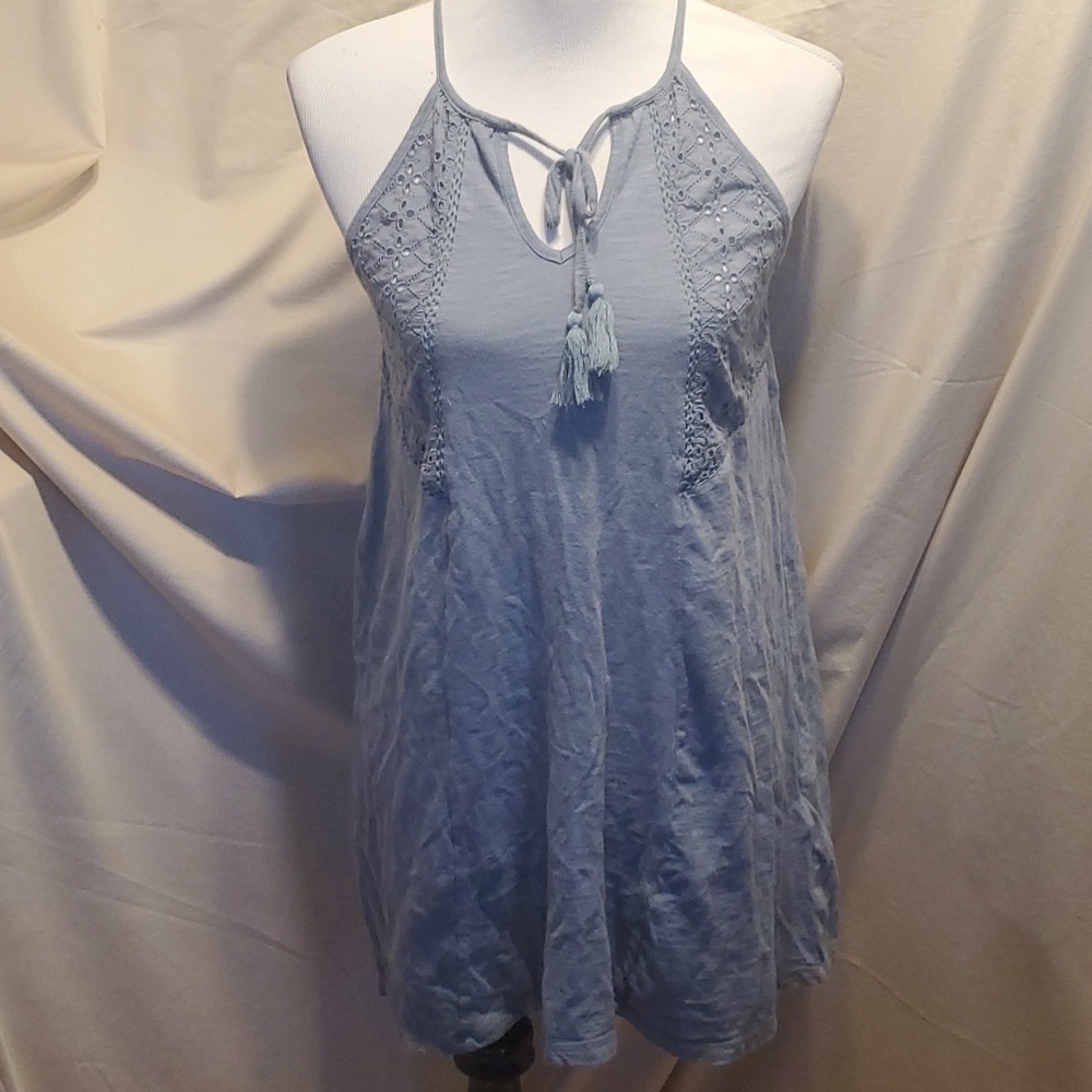 Roxy Lacey Tie Up Front Halter Top SZ XS